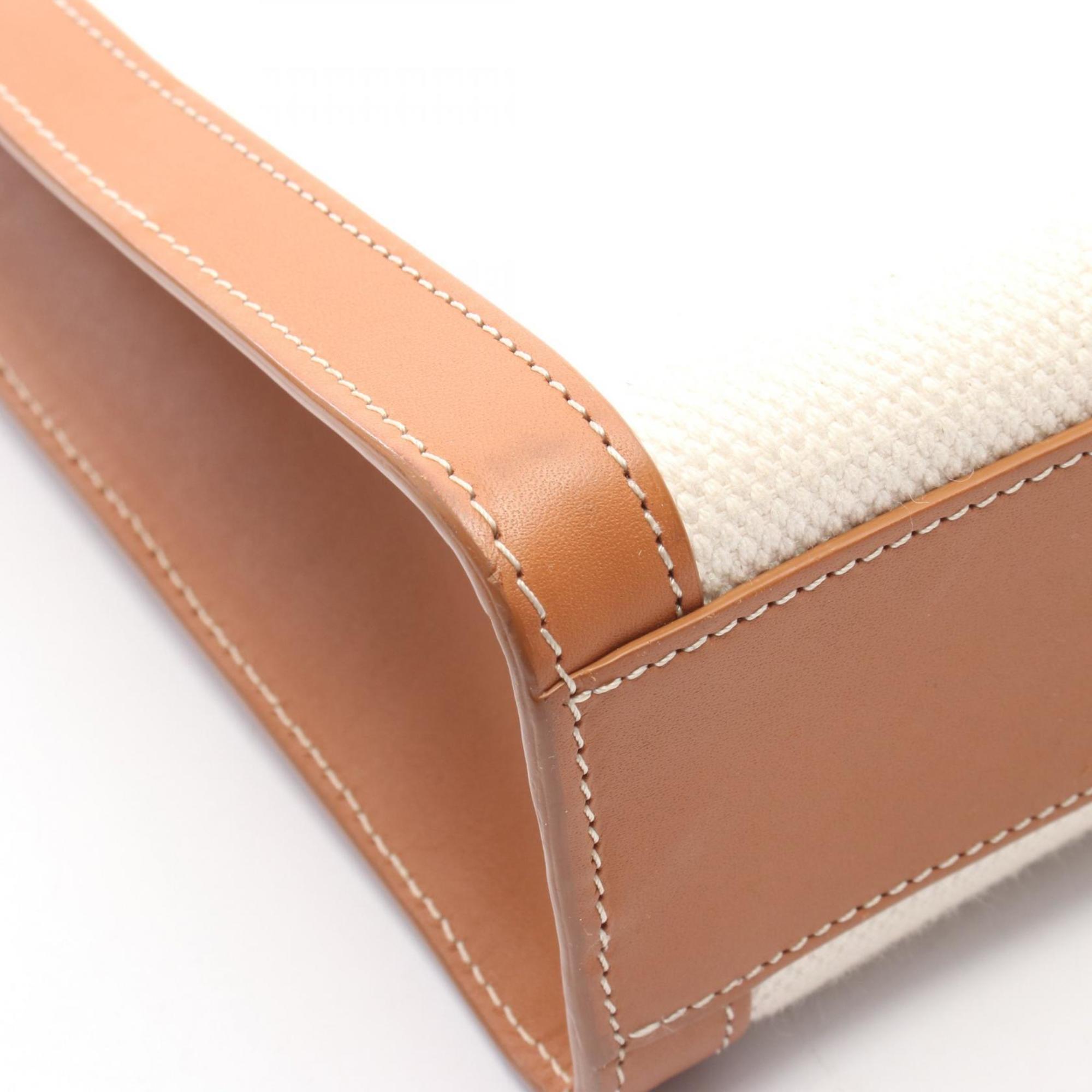 Celine Small Vertical Cabas Tote Bag, Canvas and Leather, Women's, Ivory Brown, 192082BNZ