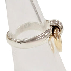 HERMES Heart Knock Ring, 925/750 Combination, Silver/Gold, Size 49, Weight 4.8g, Women's — Like New