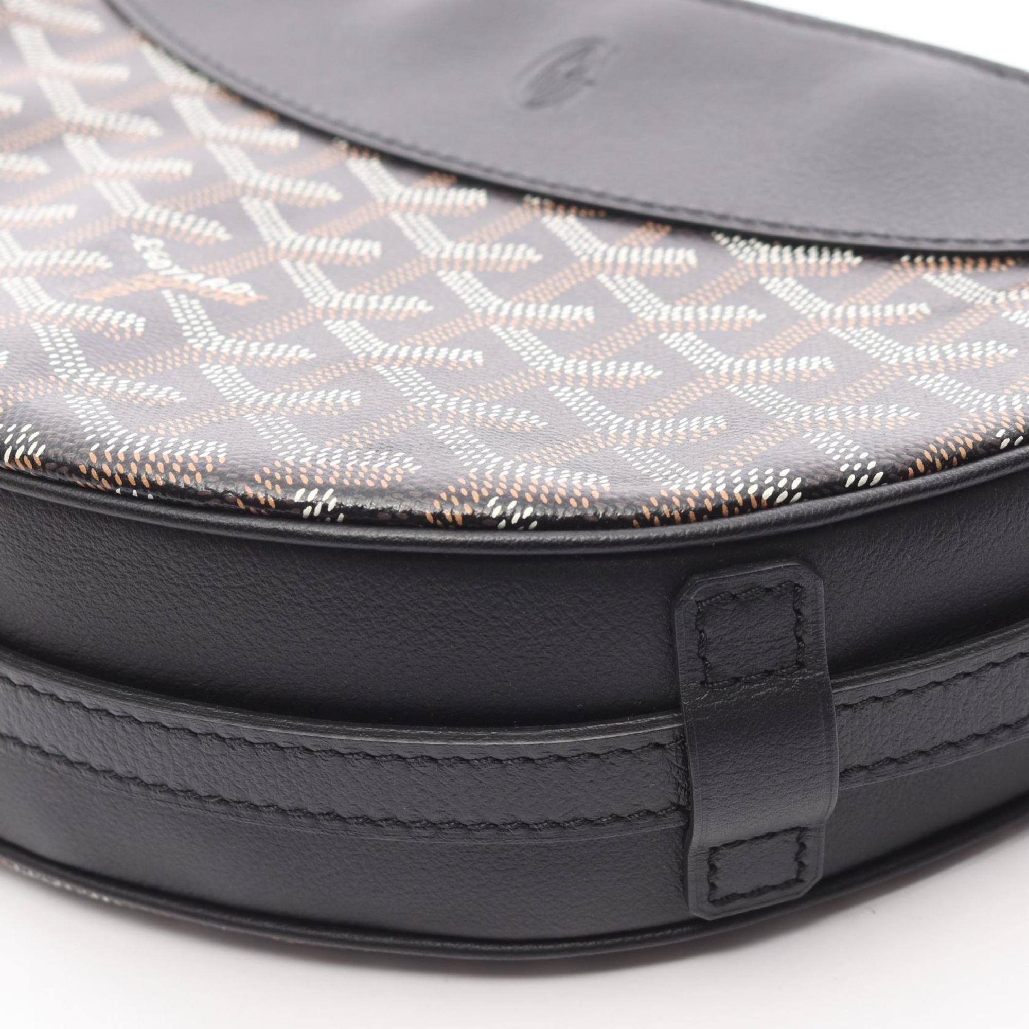 Goyard Hirondelle Shoulder Bag, Coated Canvas and Leather, Women's, Black, Multicolor, HIRONDPMLTY01CL01P