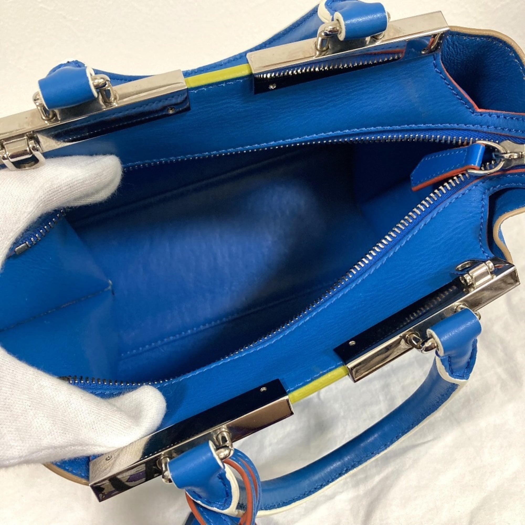 FENDI 3Jours Petit Trois Jours 2-Way Shoulder Bag 8BH333-5C3 Blue Women's