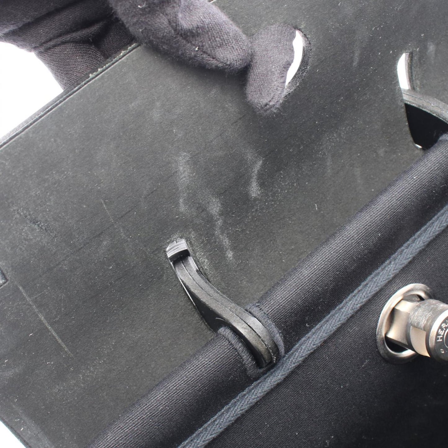 Hermes Hermès Airbag Ad PM Backpack, Leather Toile Officier Bag, Women's, Black