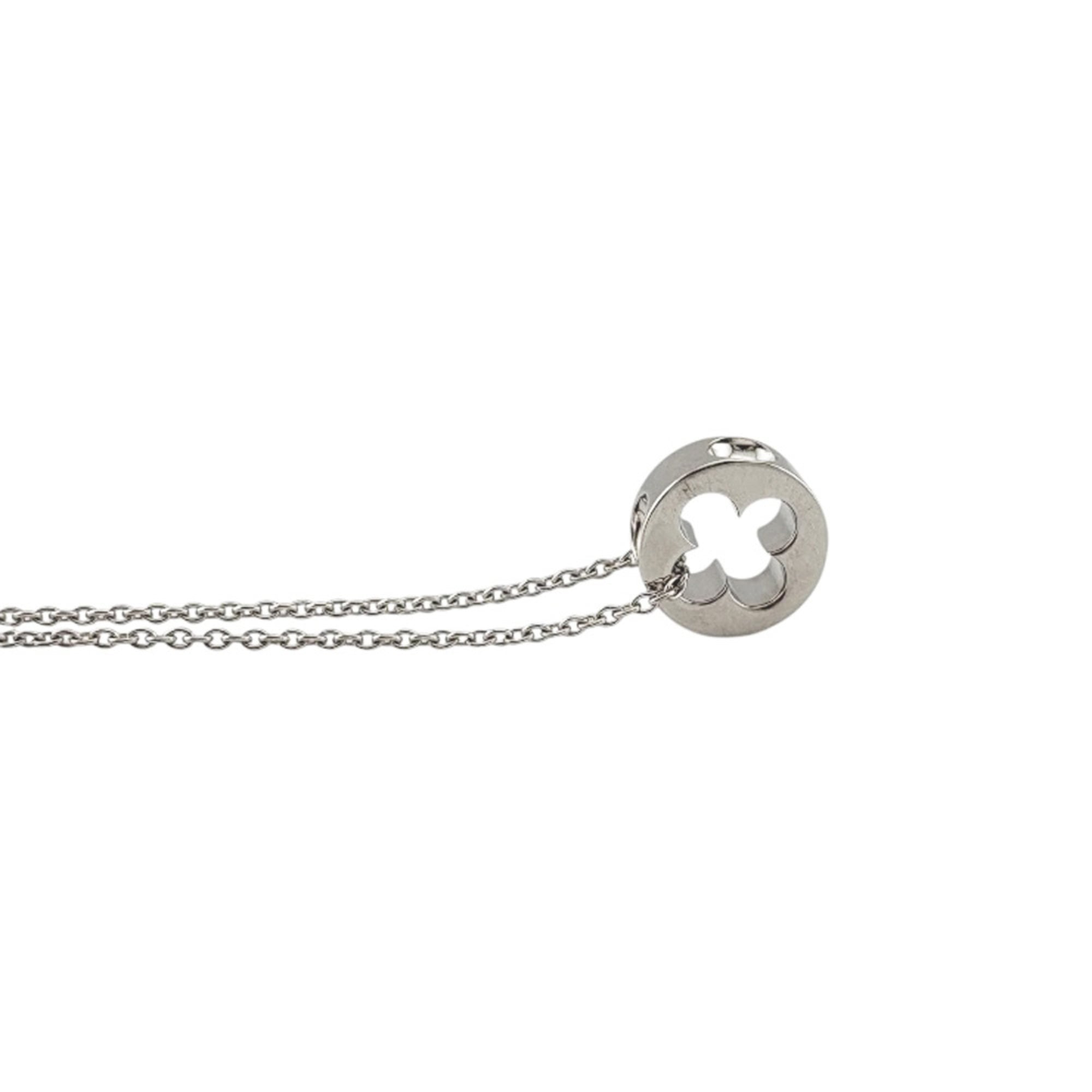 Louis Vuitton Pendant Empreinte Necklace, 18K White Gold, Women's, LOUIS VUITTON — Like New