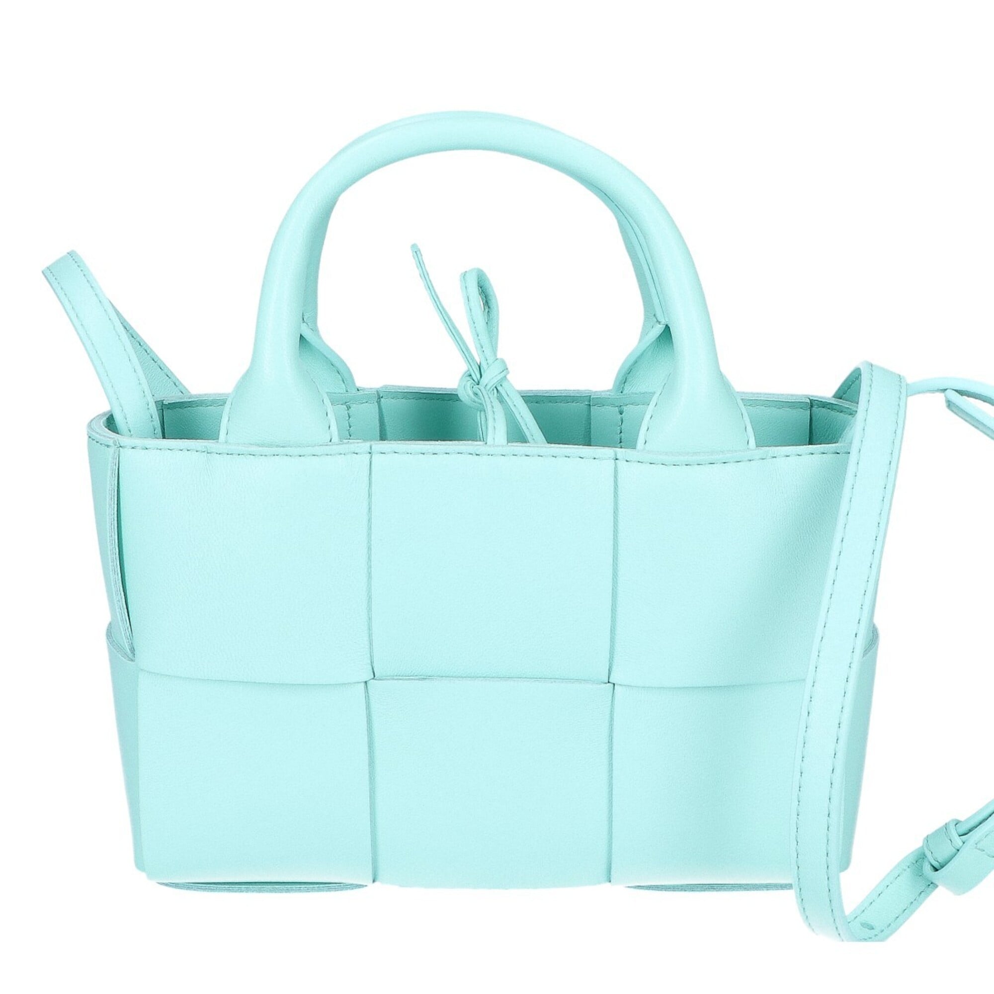 BOTTEGA VENETA Maxi Intrecciato Candy Arco Tote 2-Way Handbag CELADON Mint Blue Women's — Like New