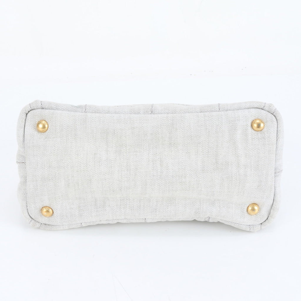 Prada Canapa denim handbag tote bag grey for women