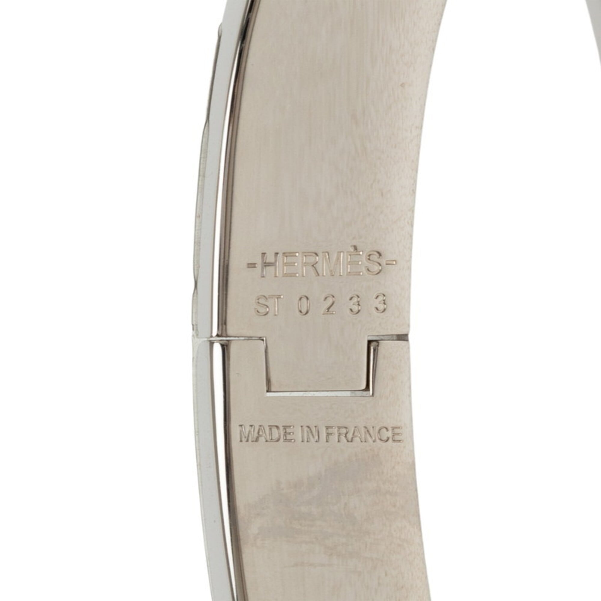 Hermes Click H PM Bracelet Bangle Silver Black Metal Enamel Women's HERMES — Like New