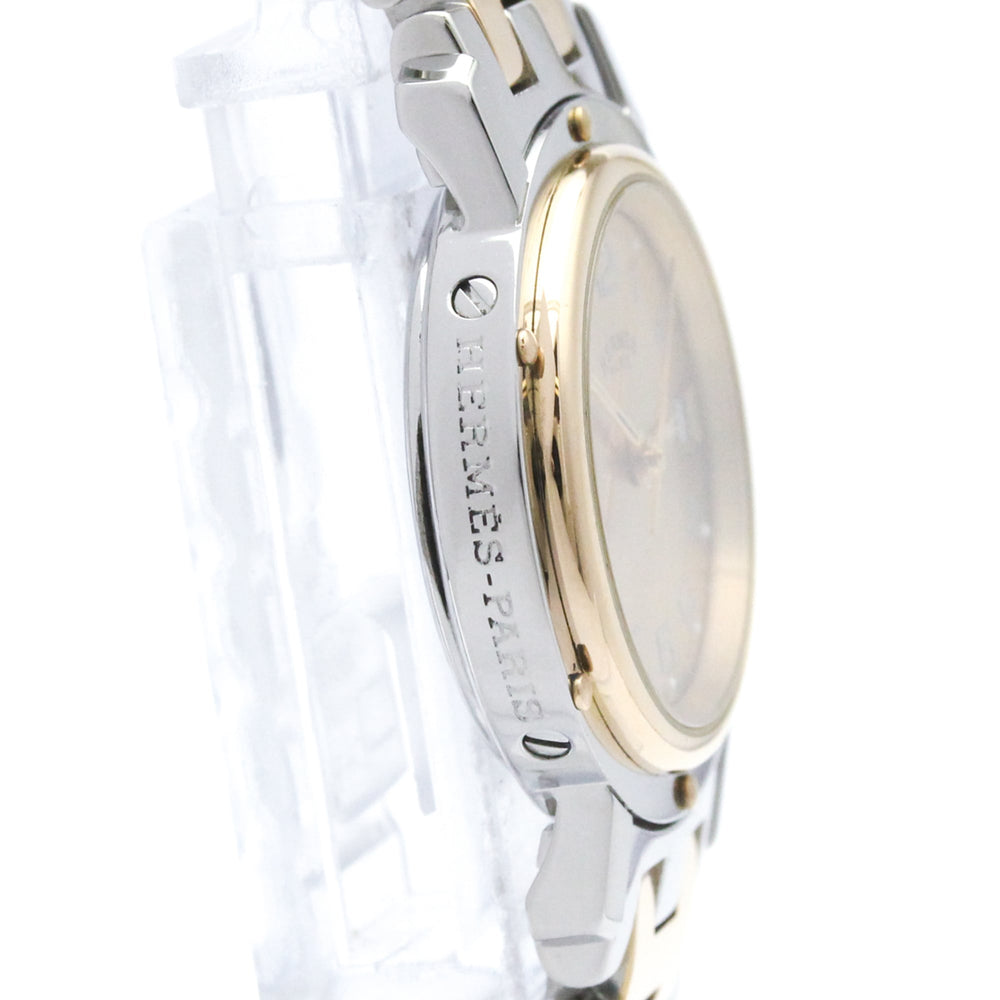 HERMES Clipper Pink Gold Plated Steel Watch CL4.221 Polished — Very Good