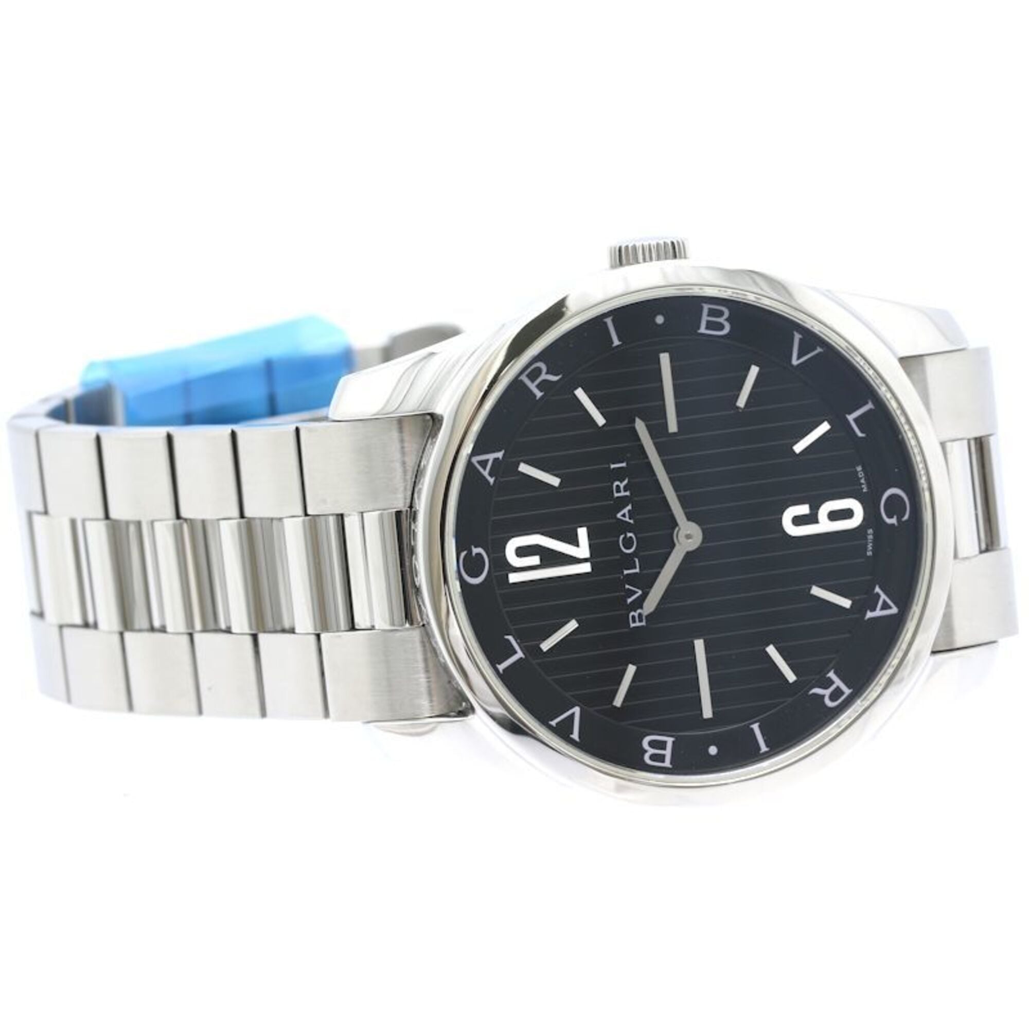 BVLGARI Solotempo ST42BSS ST42S Men's Watch Stainless Steel 40542 — Very Good