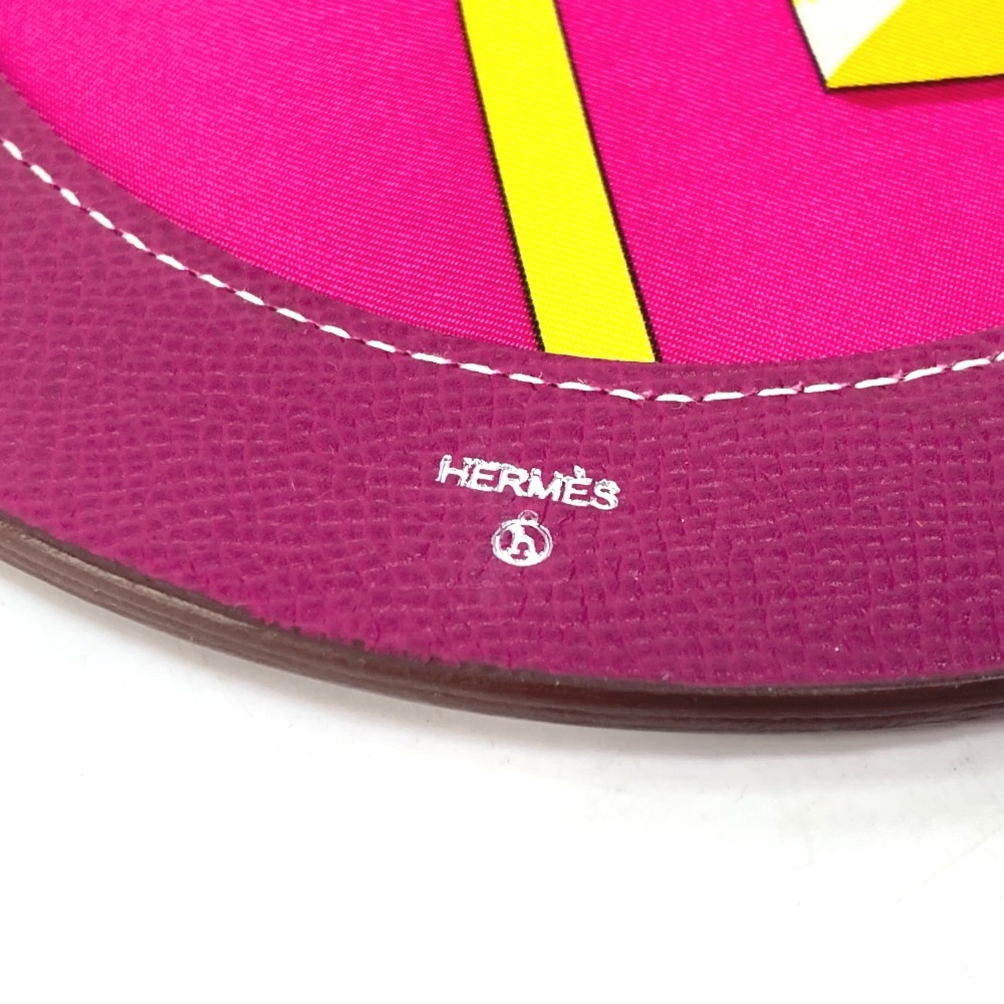 HERMES Petit H Bag Charm Epson Silk Women's Rouge Rose Purple G-230925-73 — New - Store Return