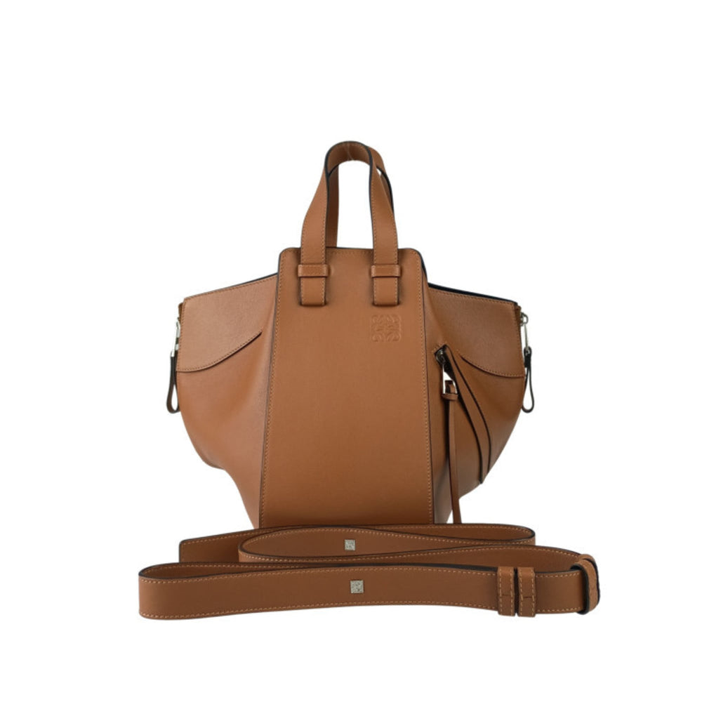 LOEWE Hammock Small Handbag 387.30.S35 TAN (Brown) Classic Calfskin Women's Shoulder Bag — Like New