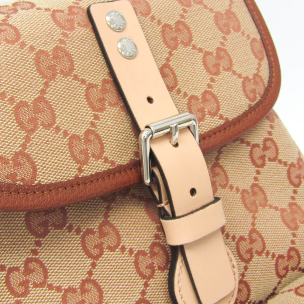Gucci GG Canvas Children's 630818 Boys,Girls GG Canvas,Leather Backpack Beige,Brown — Like New