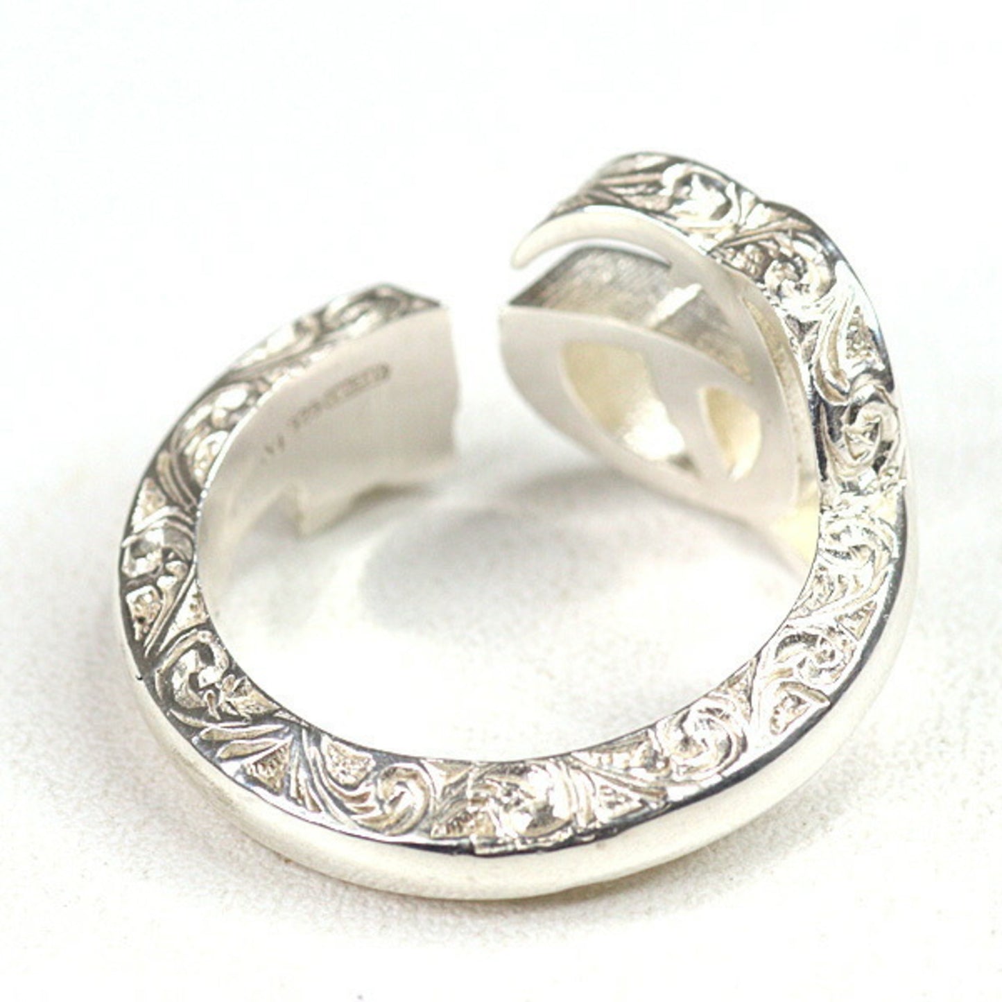 Gucci Double G Key Motif Ring in Sterling Silver (Ag925), Size 12 (Actual 11)