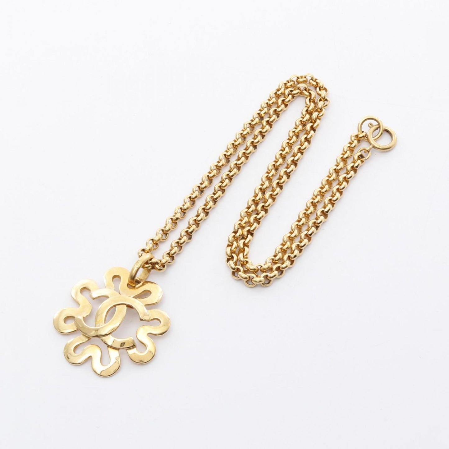 CHANEL Coco Mark Necklace GP (Gold Plated) Women's Gold