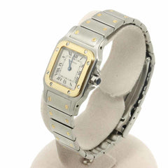 Cartier Santos Galbee SM W20012C4 Two-Tone Ladies' Watch, Ivory & 18K Yellow Gold, Quartz Watch — Very Good