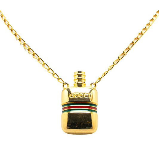 Gucci Perfume Bottle Sherry Line Long Necklace in Gold and Multicolor Plated for Women