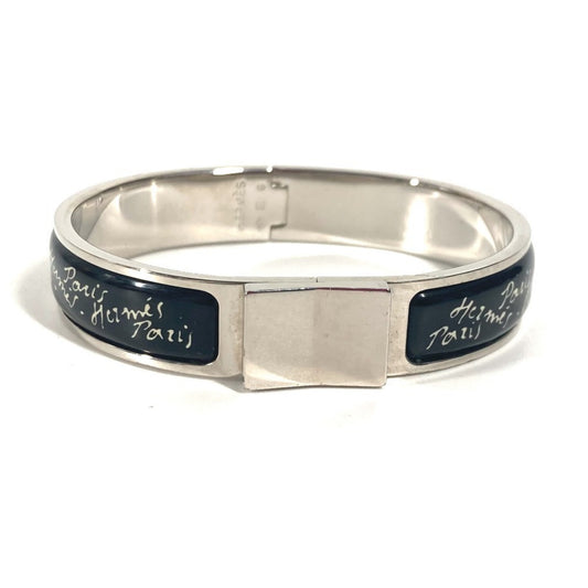 HERMES Hermes enamel bracelet accessory bangle metal ladies black
