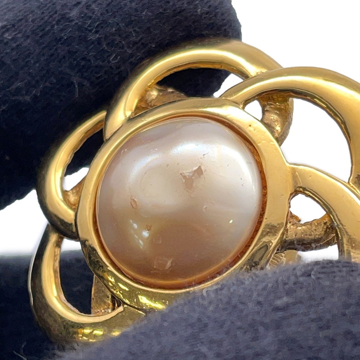 Chanel Earrings Flower Motif GP CHANEL Fake Pearl