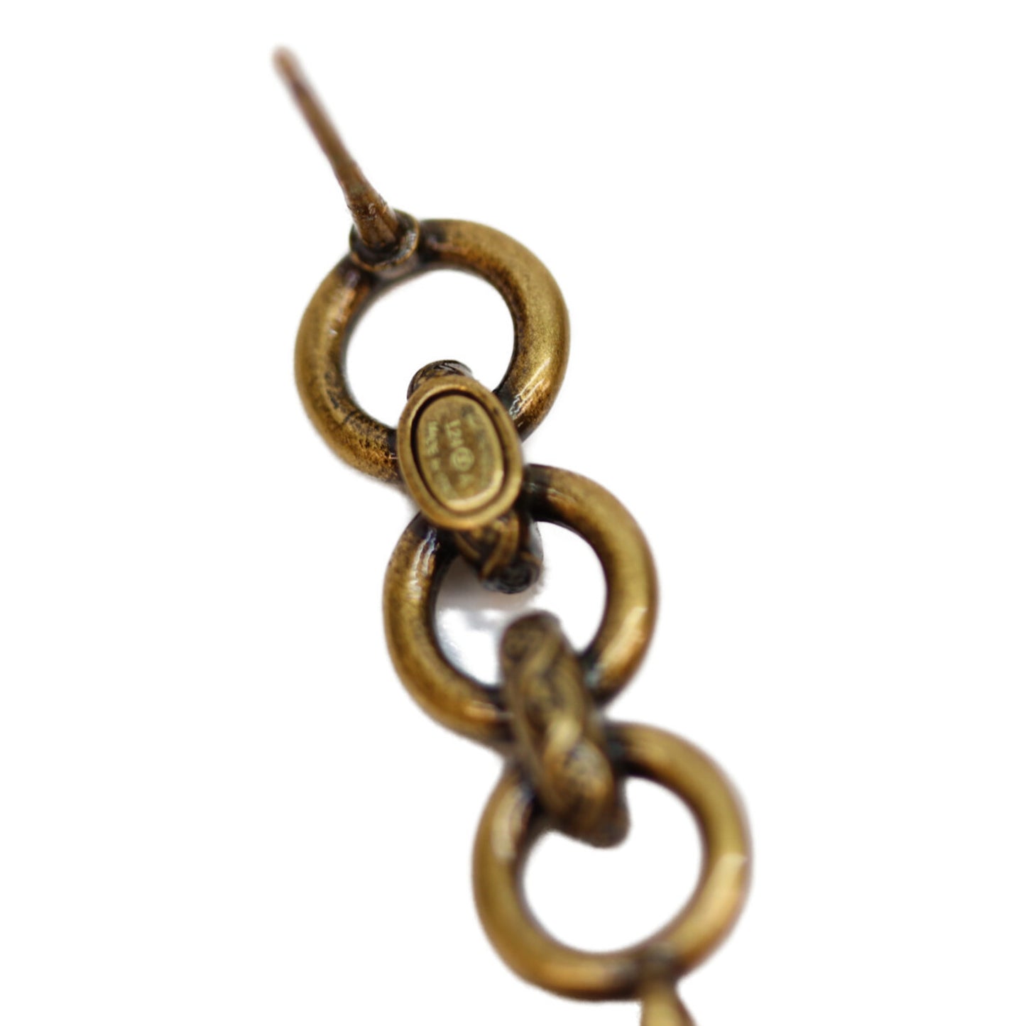 CHANEL I24A Gold Swing Coco Mark Rhinestone Earrings for Women