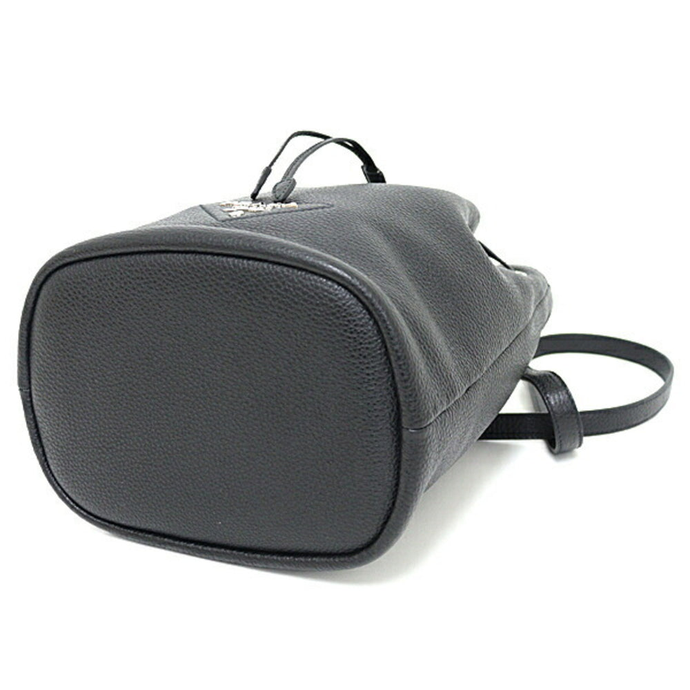 PRADA Prada Leather Shoulder Bag Black 1BE060 Bucket Unused — New - Store Return