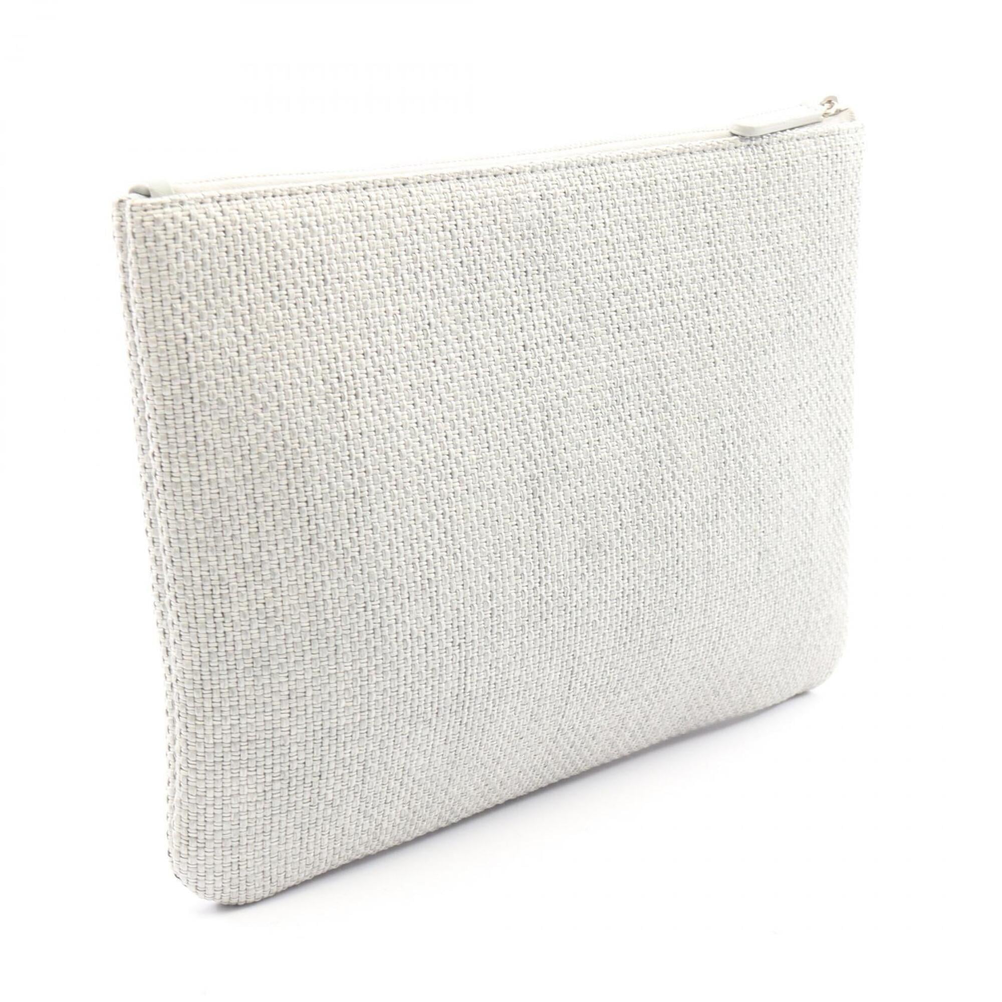 Chanel Deauville Second Bag Clutch Handbag Straw Women's Gray — New - Store Return