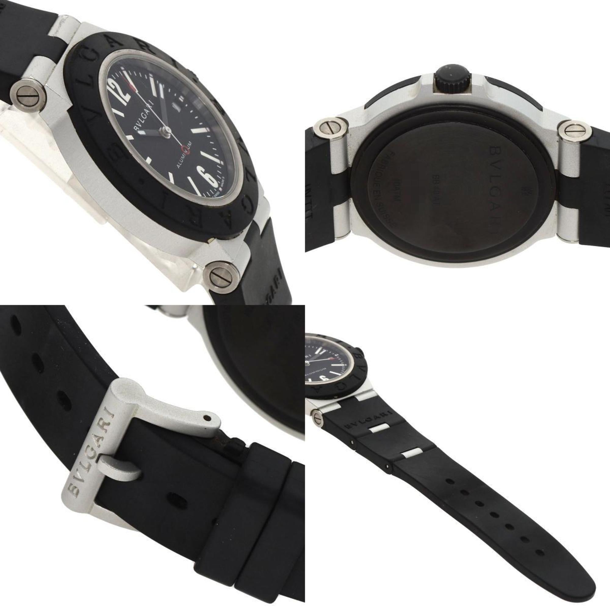BVLGARI BB40AT Alum Date Watch Rubber Men's — Good