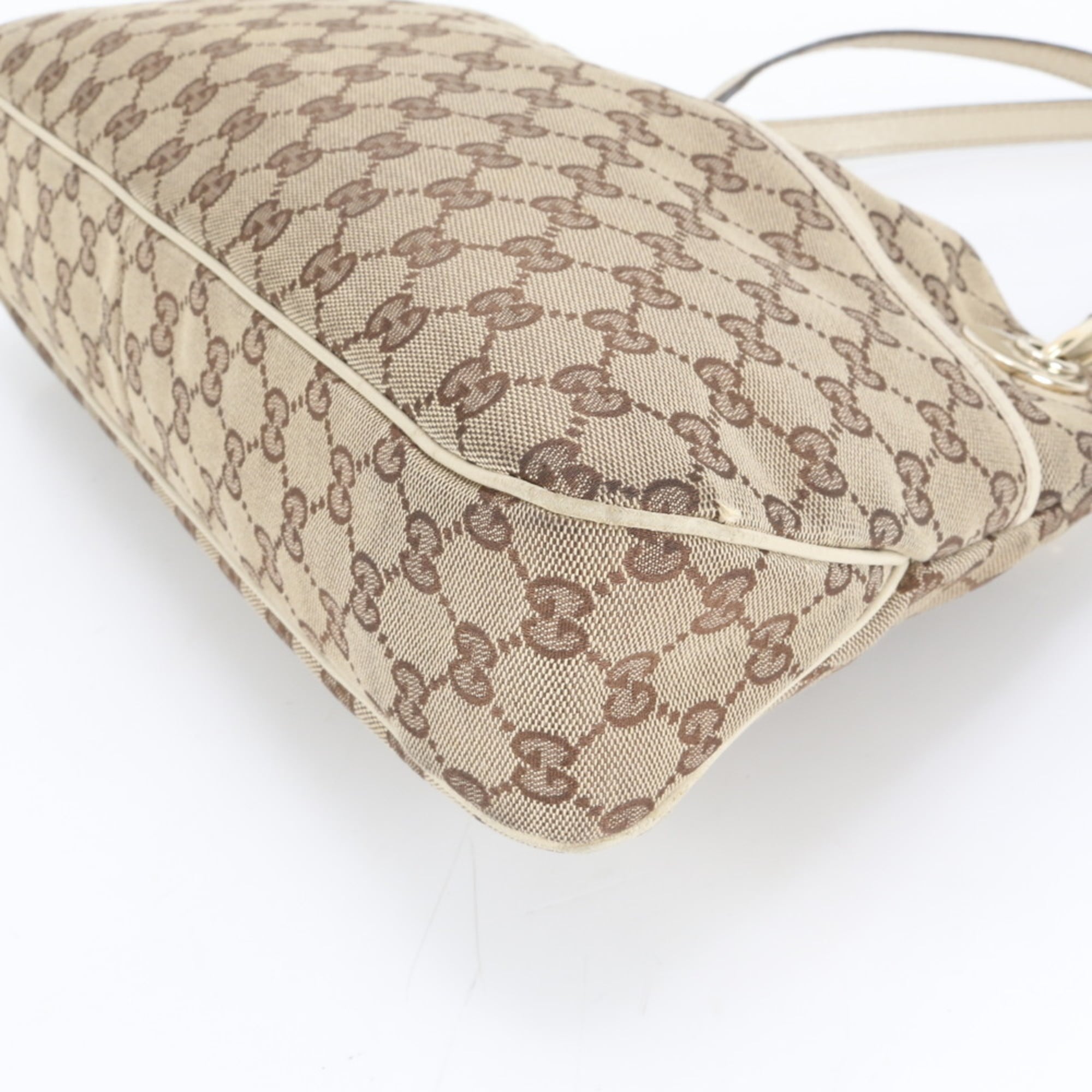 Gucci GG Canvas Eclipse 121023 Leather Tote Bag Shoulder Handbag Beige Women's