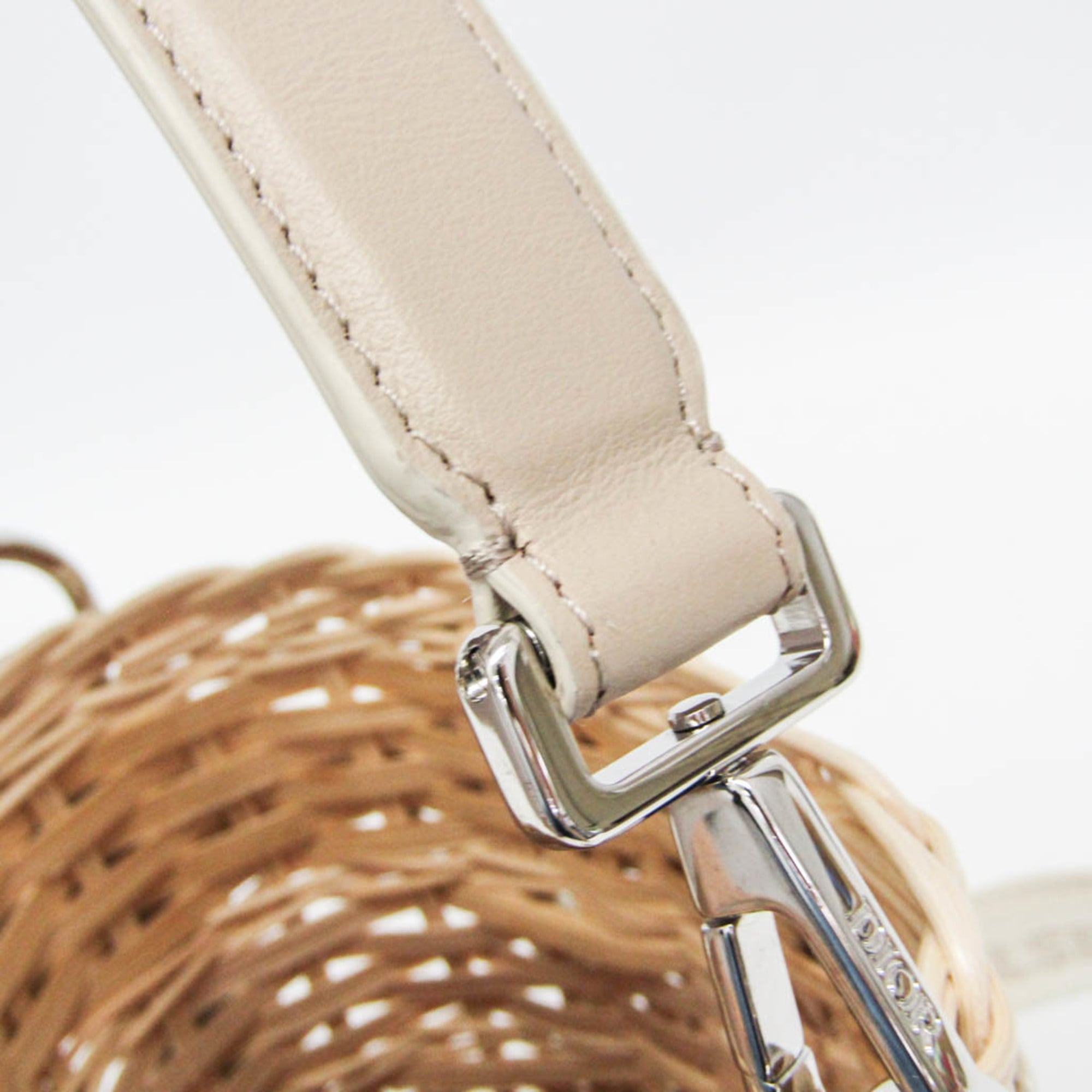Christian Dior Sahara Basket Bag Women's Rattan,Leather Shoulder Bag Beige — Like New