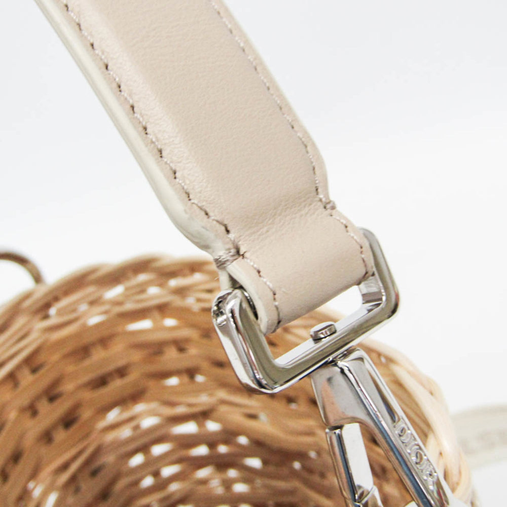Christian Dior Sahara Basket Bag Women's Rattan,Leather Shoulder Bag Beige — Like New