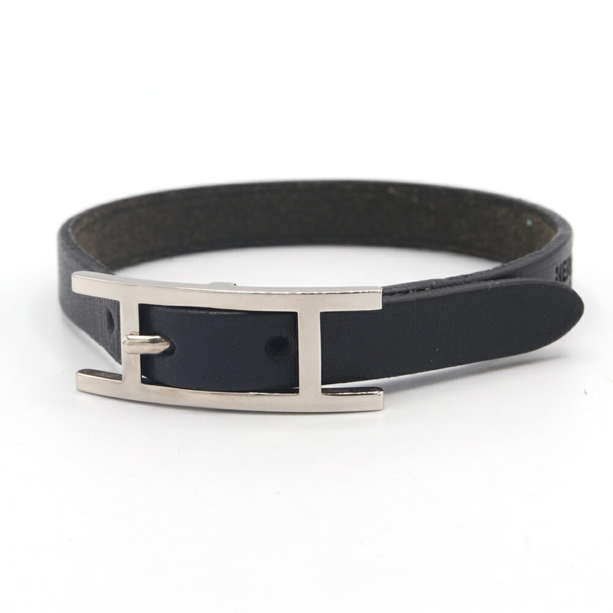 Hermès Api III Bracelet, Black Leather, G Stamp, Manufactured in 2003, Bangle, Women's/Men's, HERMES