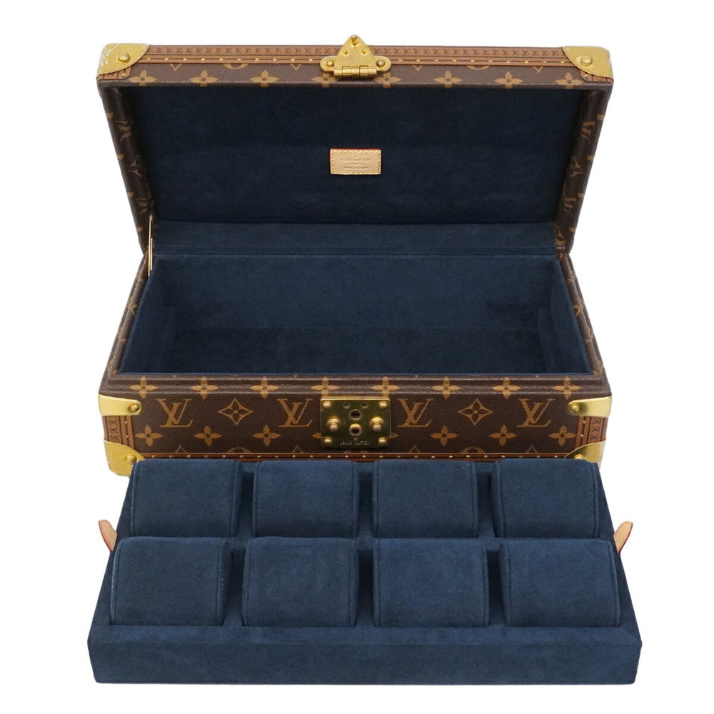 Louis Vuitton Monogram Watch Case, Coffret 8 Montres, Brown/Navy, Men's/Women's, P3276007 — Good