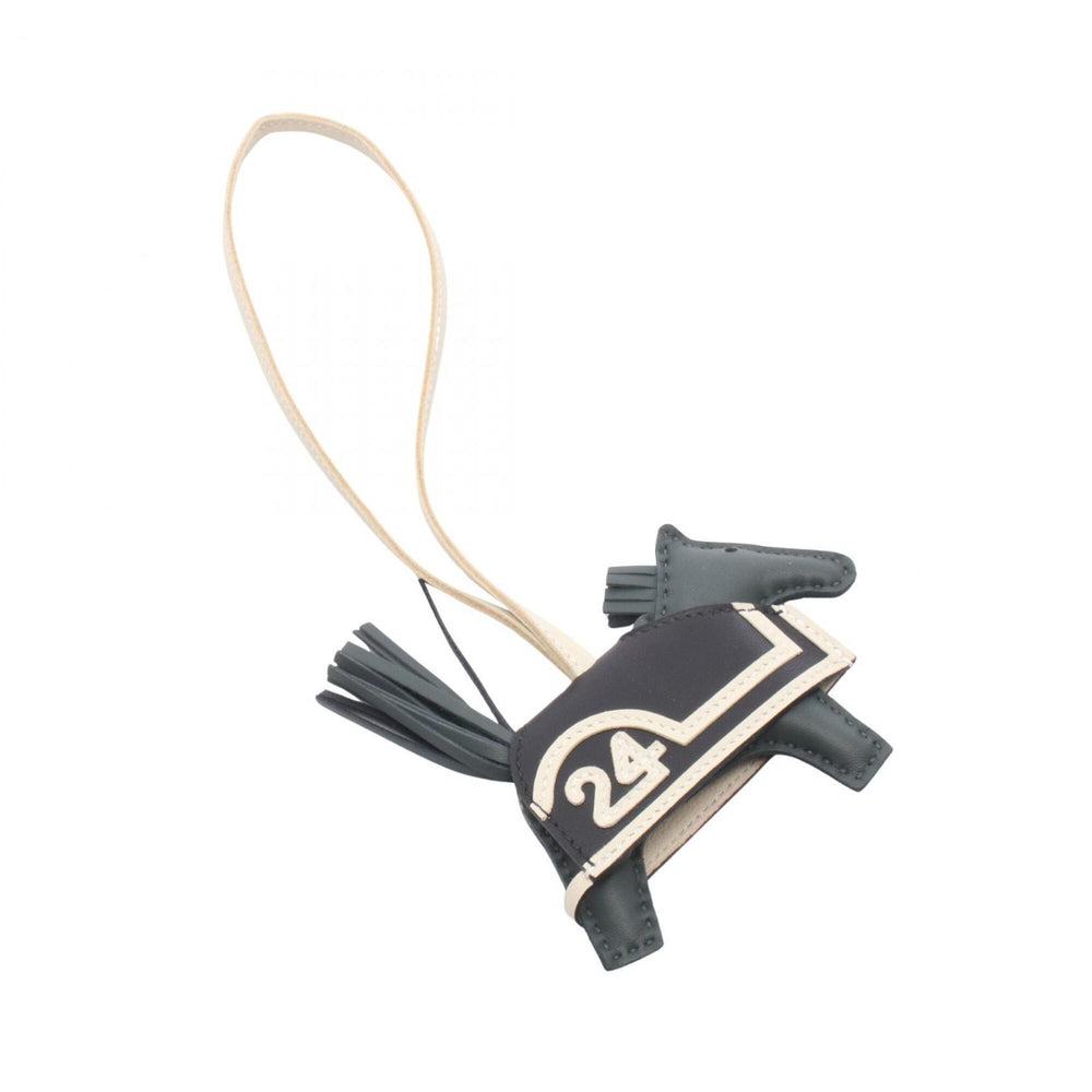 Hermes Rodeo PM Robeo Coeur Charm Accessory Leather Agneau Milo Veau Swift Women's Green Ivory Black — New - Store Return