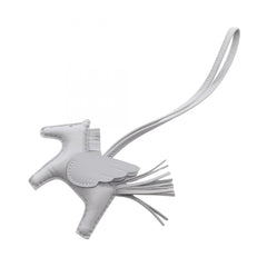 Hermes Rodeo Pegasus PM Gris Pantin Charm Accessory, Agneau Milo Veau Swift Leather, Women's, Gray — New - Store Return
