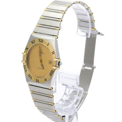 OMEGA Constellation 18K Gold Steel Quartz Mens Watch 396.1080 Polished — Very Good