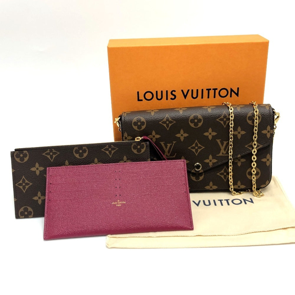 LOUIS VUITTON M81896 Pochette Felicie Shoulder Bag Monogram Canvas Women's Brown — New - Store Return