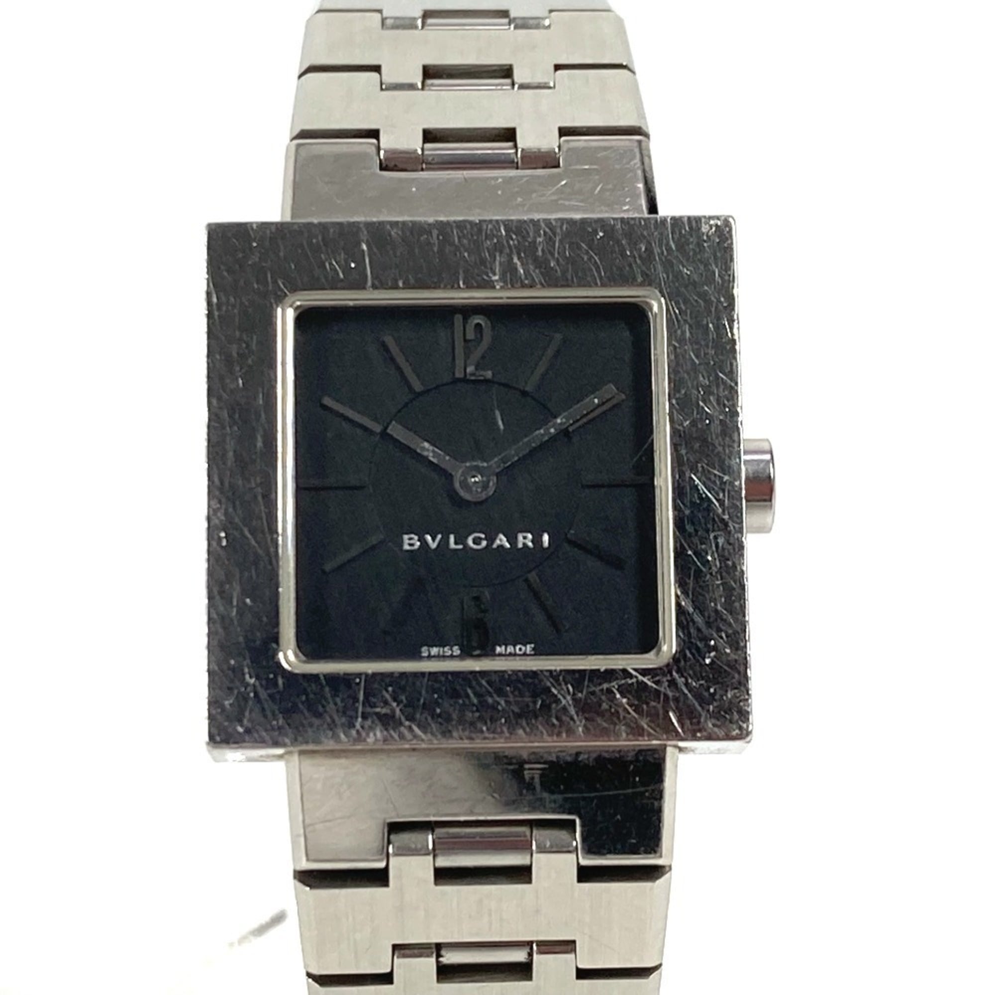 BVLGARI SQ22SS Square Quadrado Ladies Watch, SS, Silver — Good