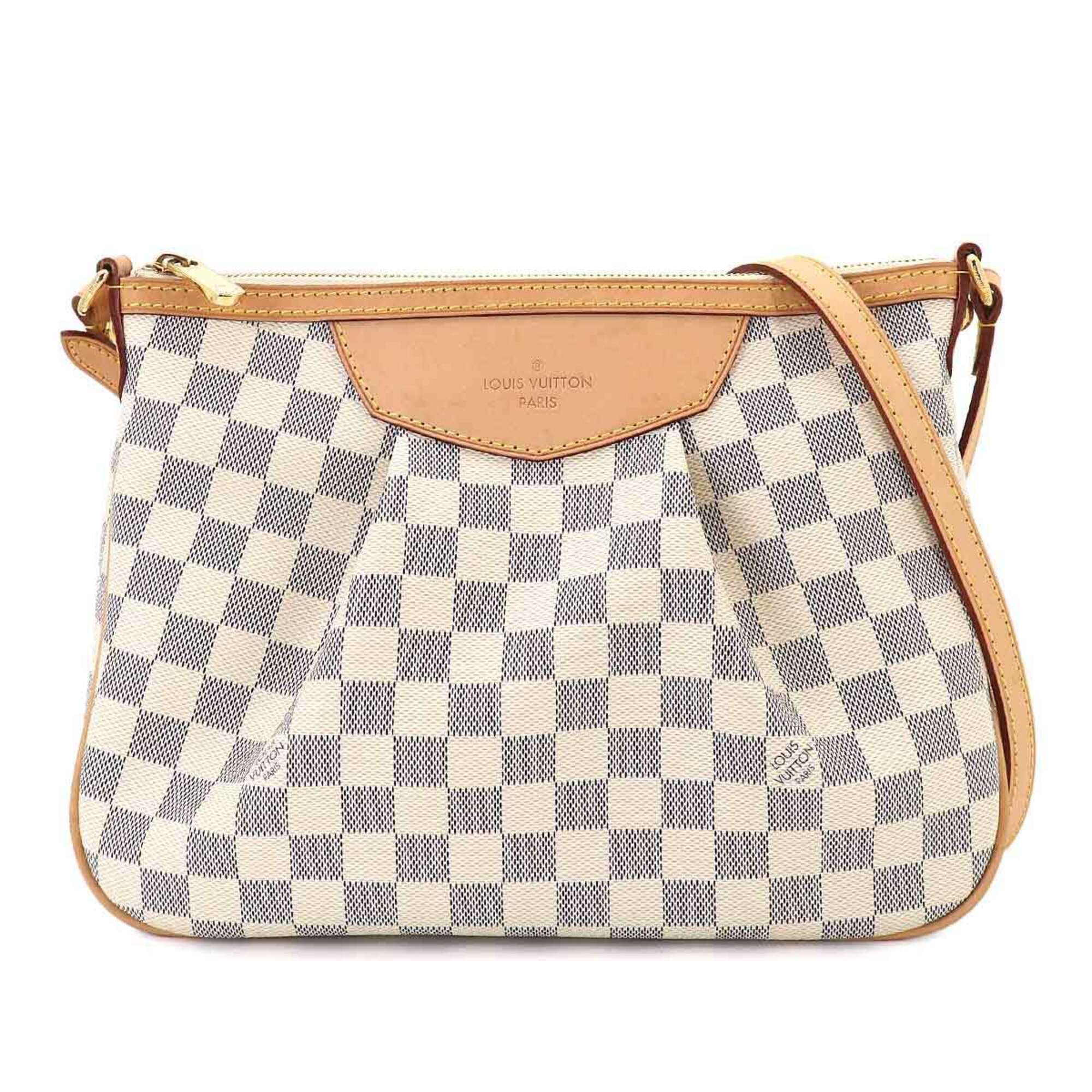 Louis Vuitton Siracusa PM Damier Azur Shoulder Handbag N41113 Gold Hardware — Like New