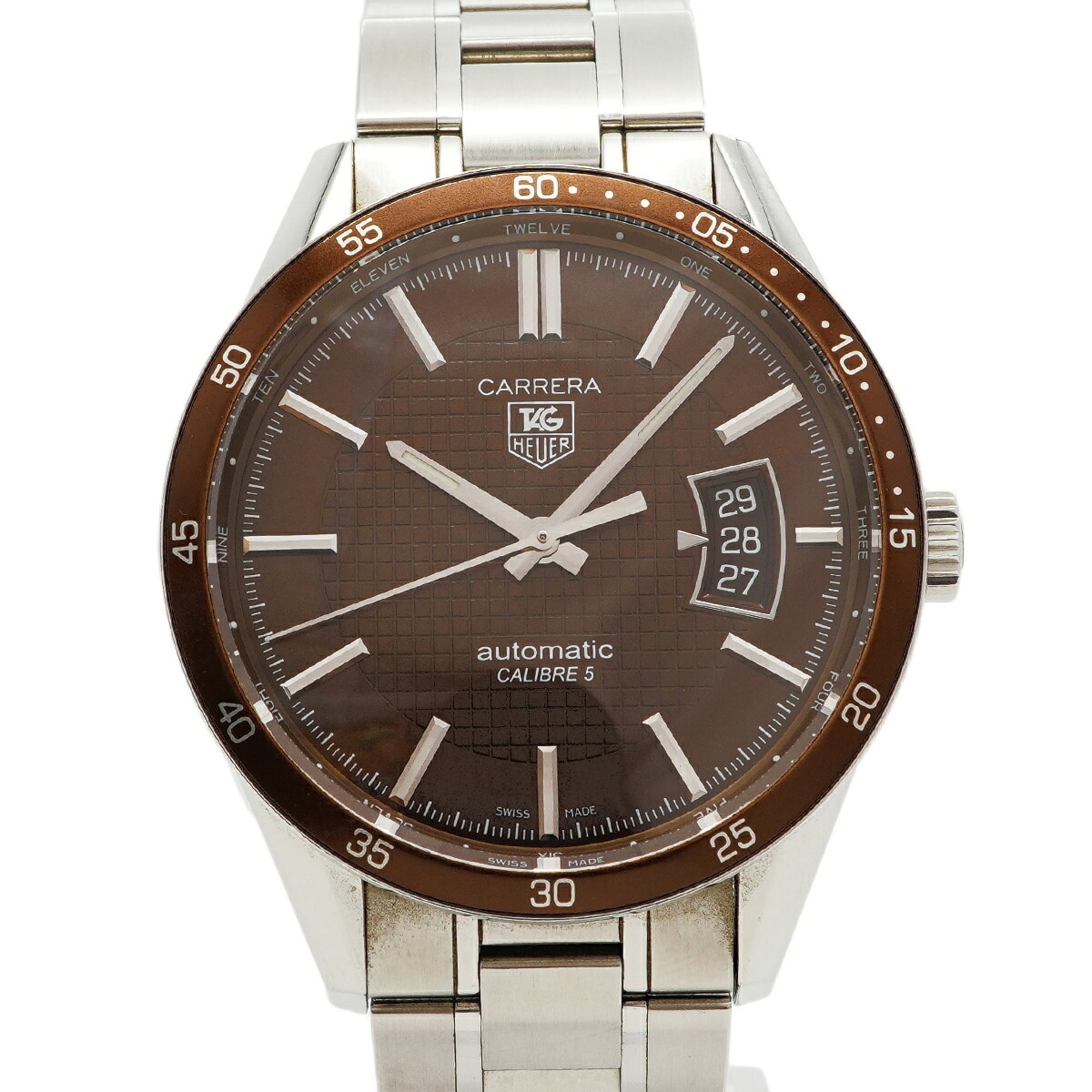 TAG Heuer Carrera Calibre 5 WV211N Brown Dial Men's Watch — Good