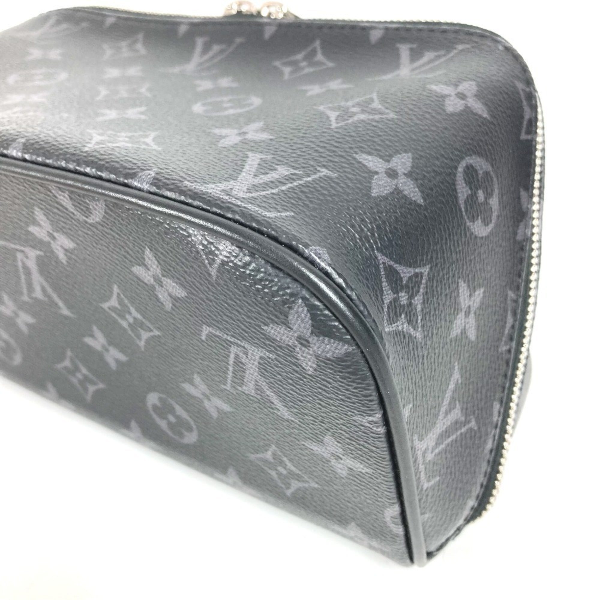 LOUIS VUITTON M11508 Monogram Eclipse Toiletry Bag, Pouch, Second Clutch Handbag, Canvas, Men's, Black — Like New