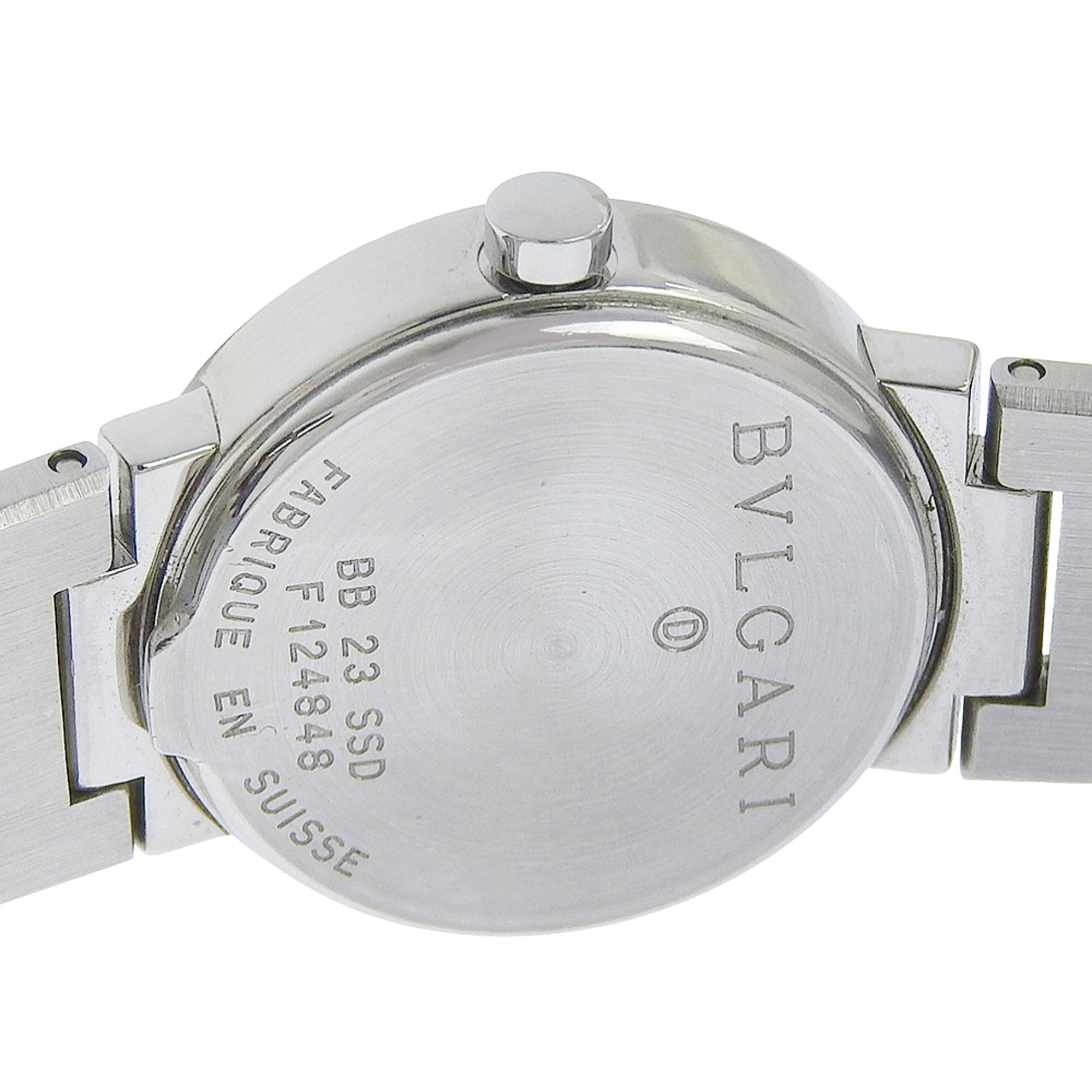 BVLGARI Watch BB23SS Stainless Steel Quartz Analog Display Black Dial Women's — Very Good