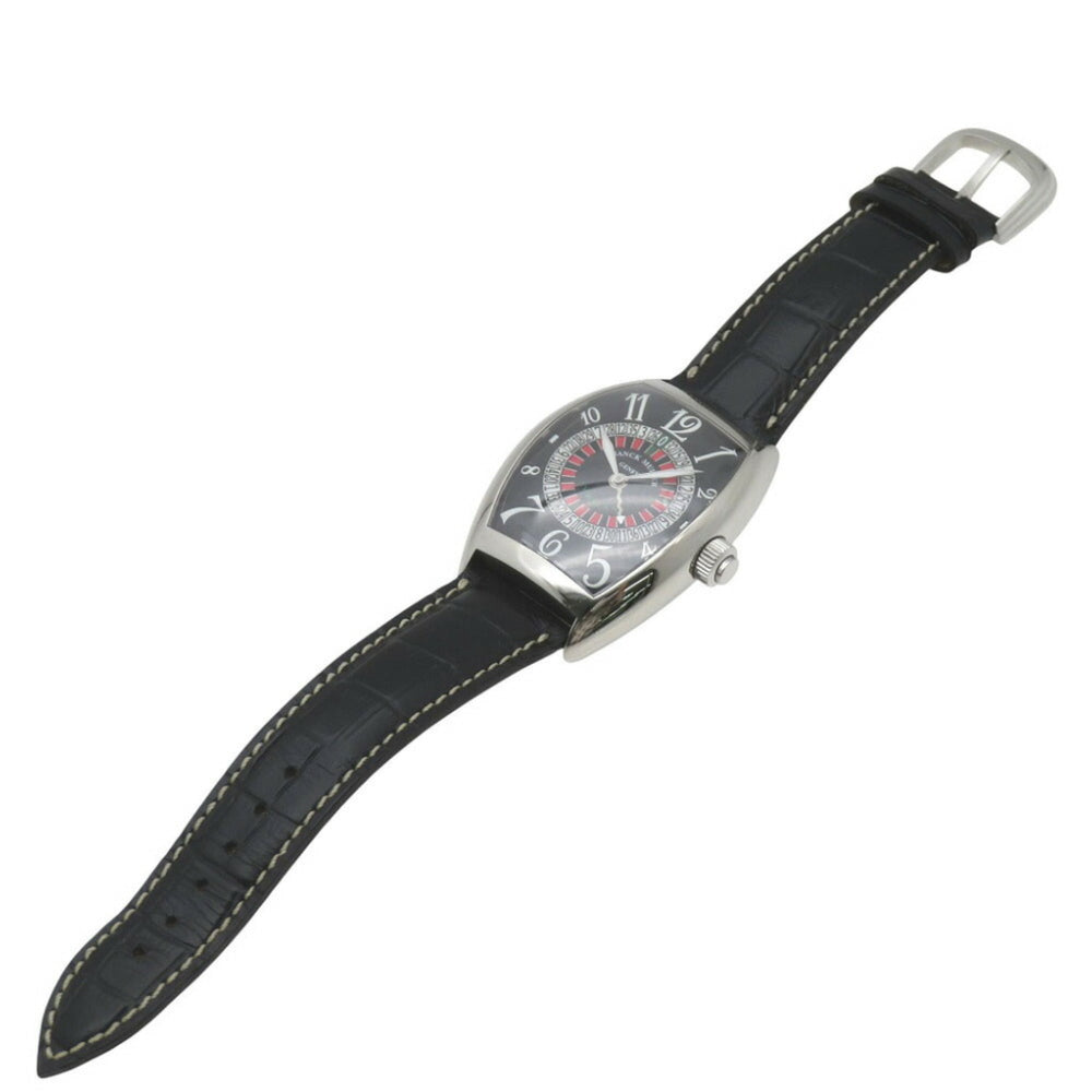 Franck Muller Vegas Roulette Big Face 8880VEGAS Automatic Watch SS/Embossed Leather Black Dial 0760FRANCK MULLER Men's — Very Good