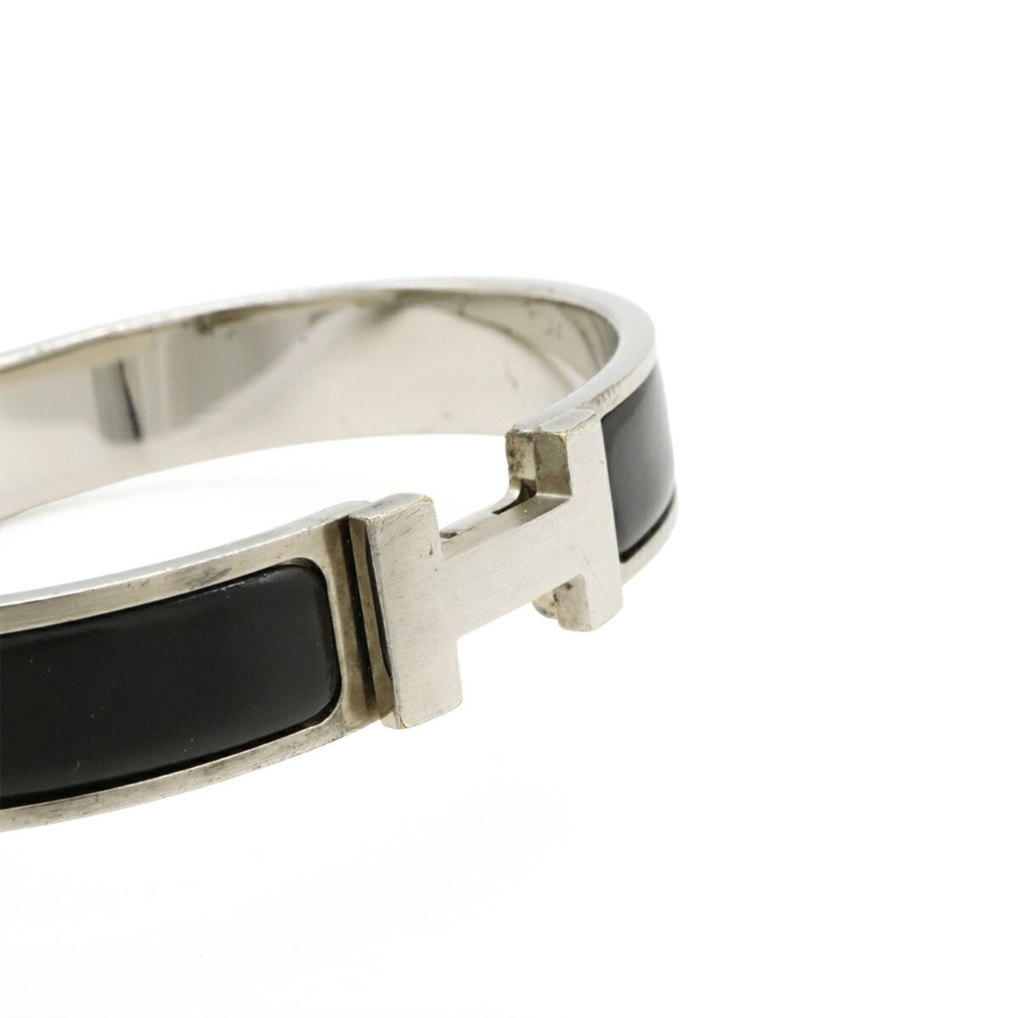 HERMES Click HH Ash Bracelet Bangle in Noir Matte Black