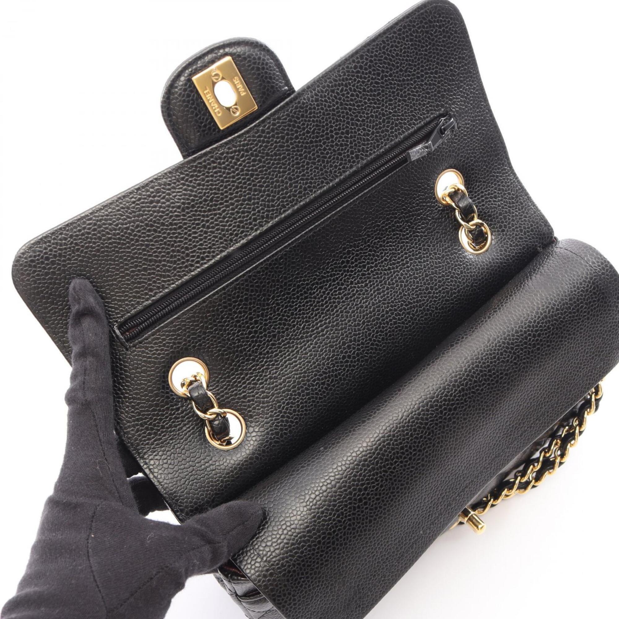 Chanel Matelassé Double Flap Shoulder Bag/Handbag, Caviar Leather (Grained Calfskin), Women's, Black, A01113 — New - Store Return