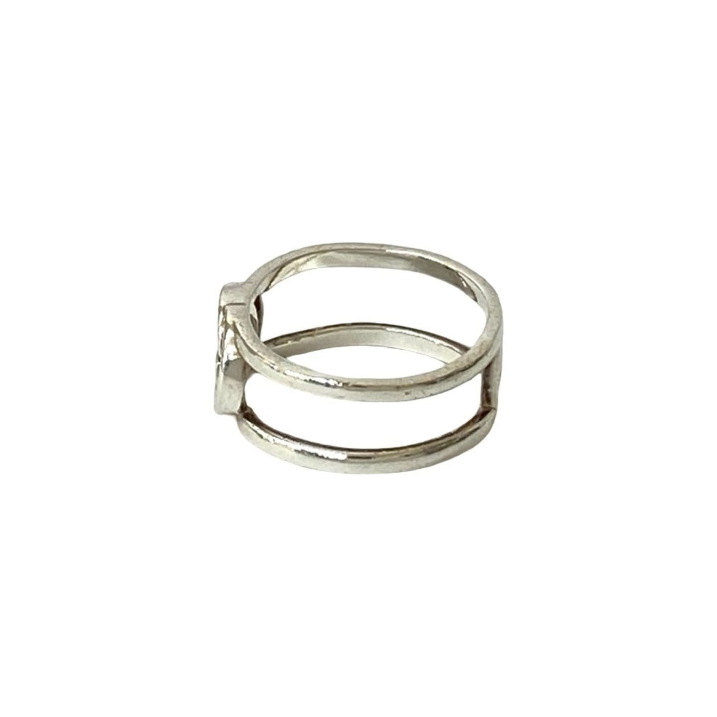GUCCI Interlocking G Open Hand Ring in Sterling Silver (l22-8)
