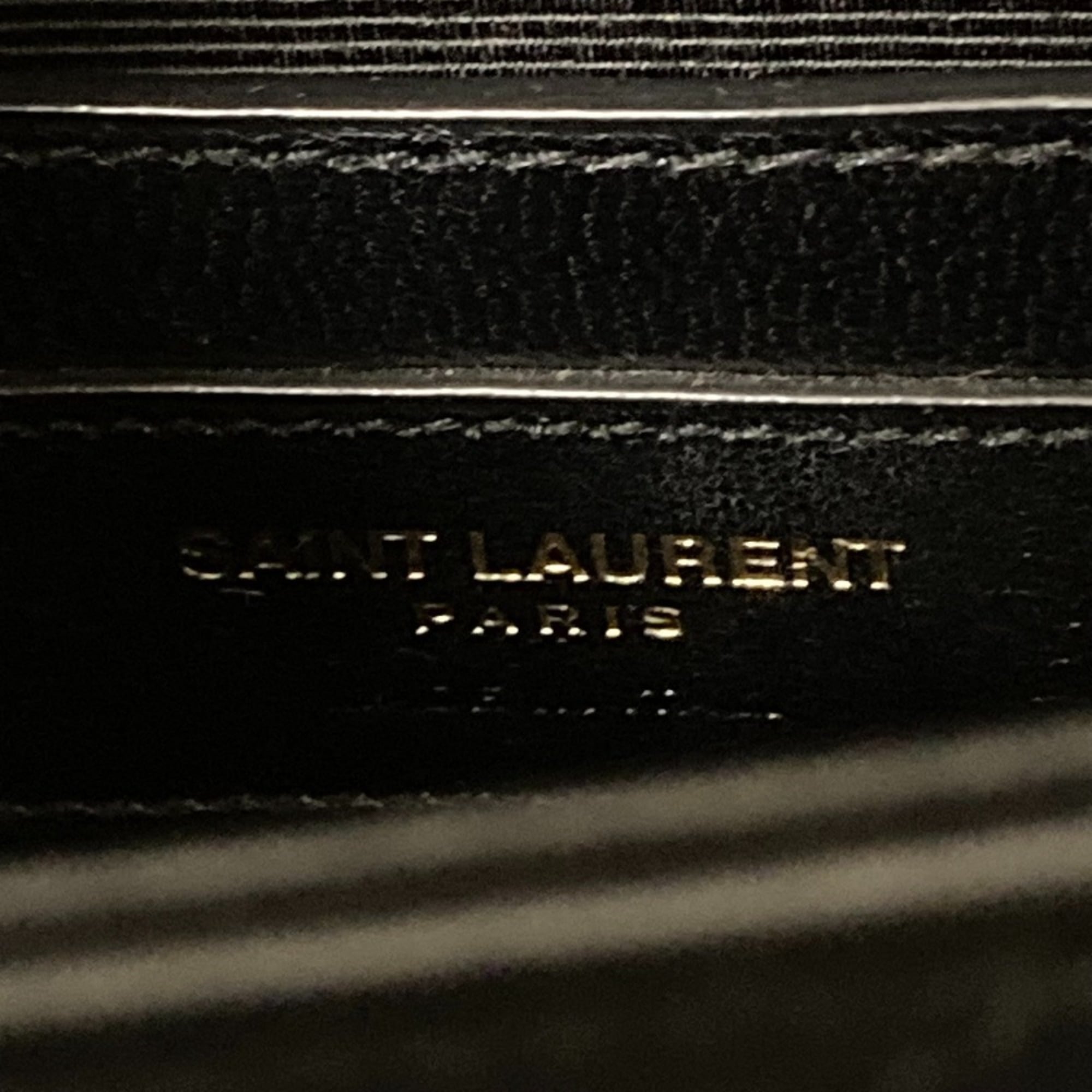Yves Saint Laurent SAINT LAURENT PARIS BO MONOGRAMME Cassandra V-Stitch Chain Shoulder Bag in Black for Women — Like New