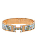Hermes Hermès Click H PM Chorus Stellarum Bangle Bracelet in Gold, Blue, and Multicolor Plated for Women