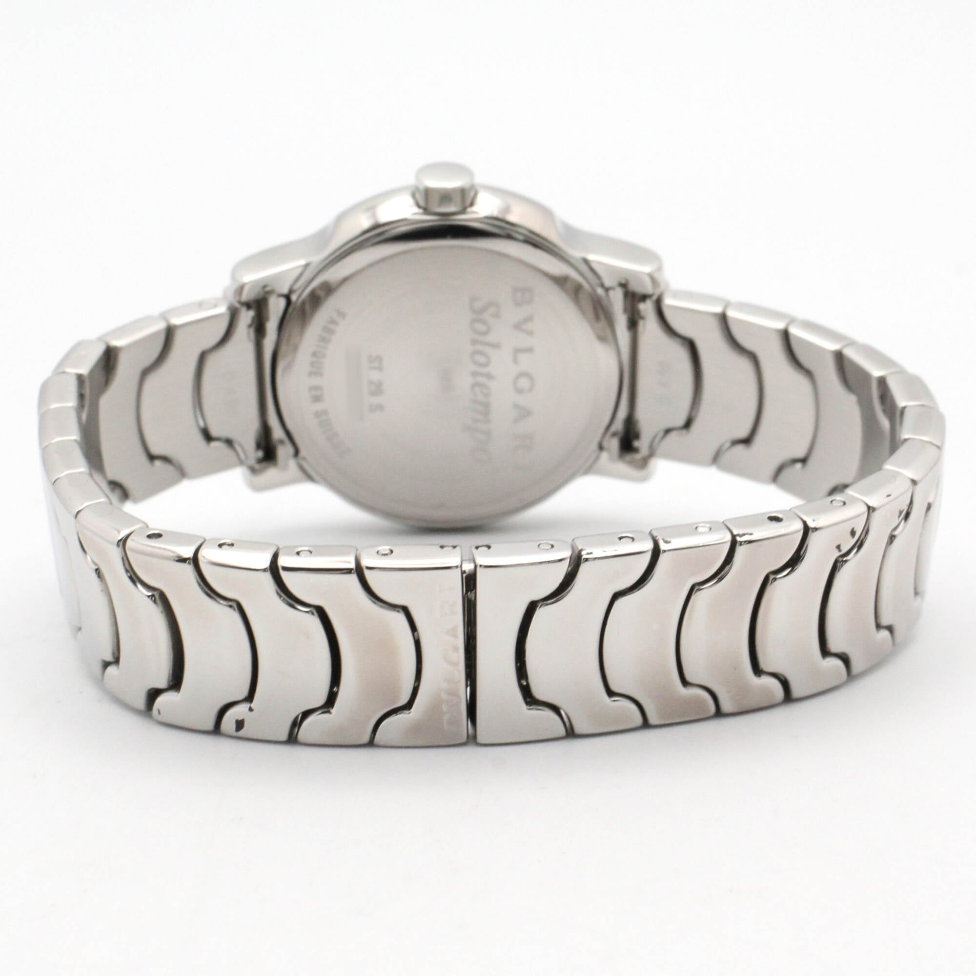 Bulgari BVLGARI Solo Tempo Watch, Stainless Steel, Women's, Black, ST29S — Very Good
