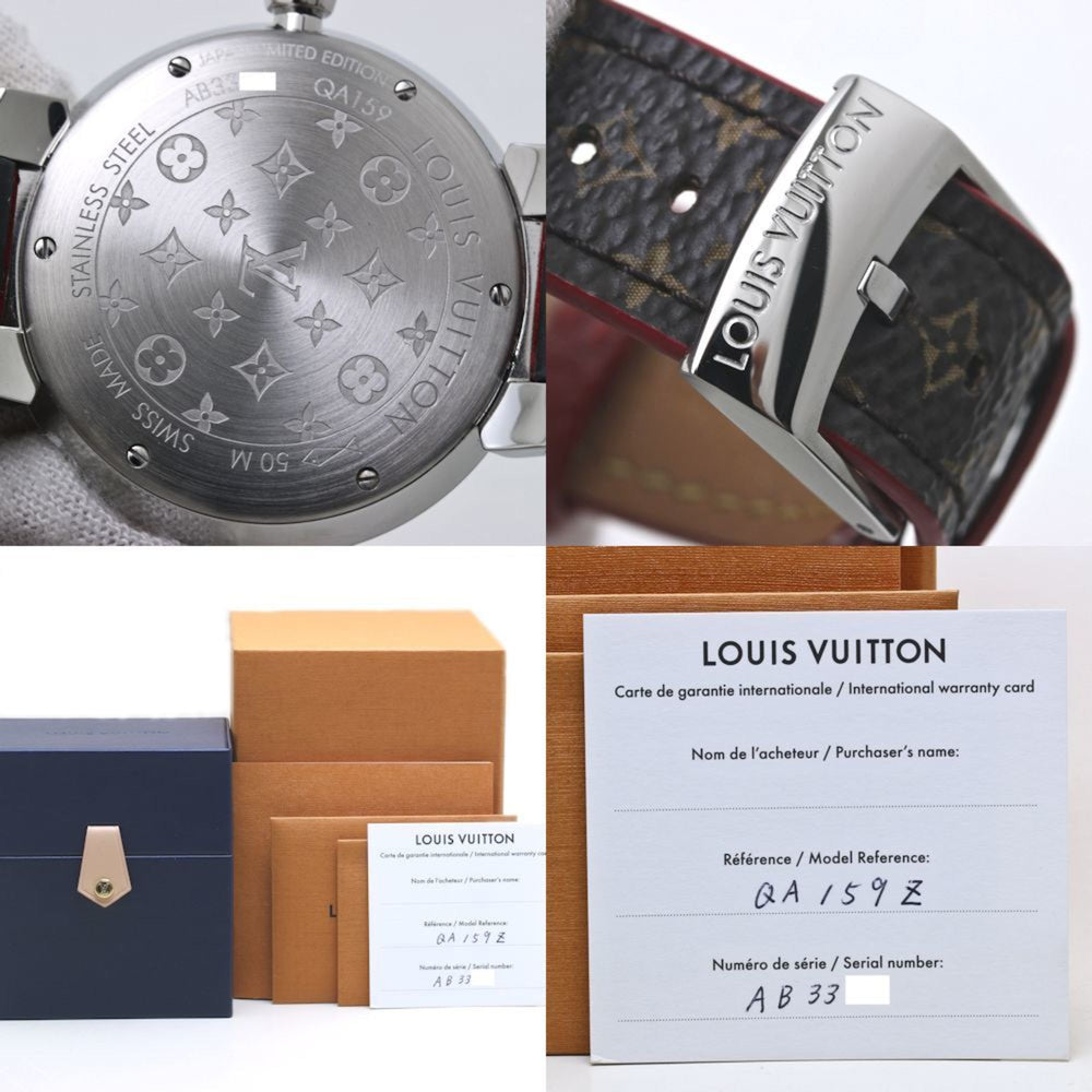 LOUIS VUITTON Tambour MM Rainbow Colored Stones QA159Z Women's Watch 40091 — Very Good