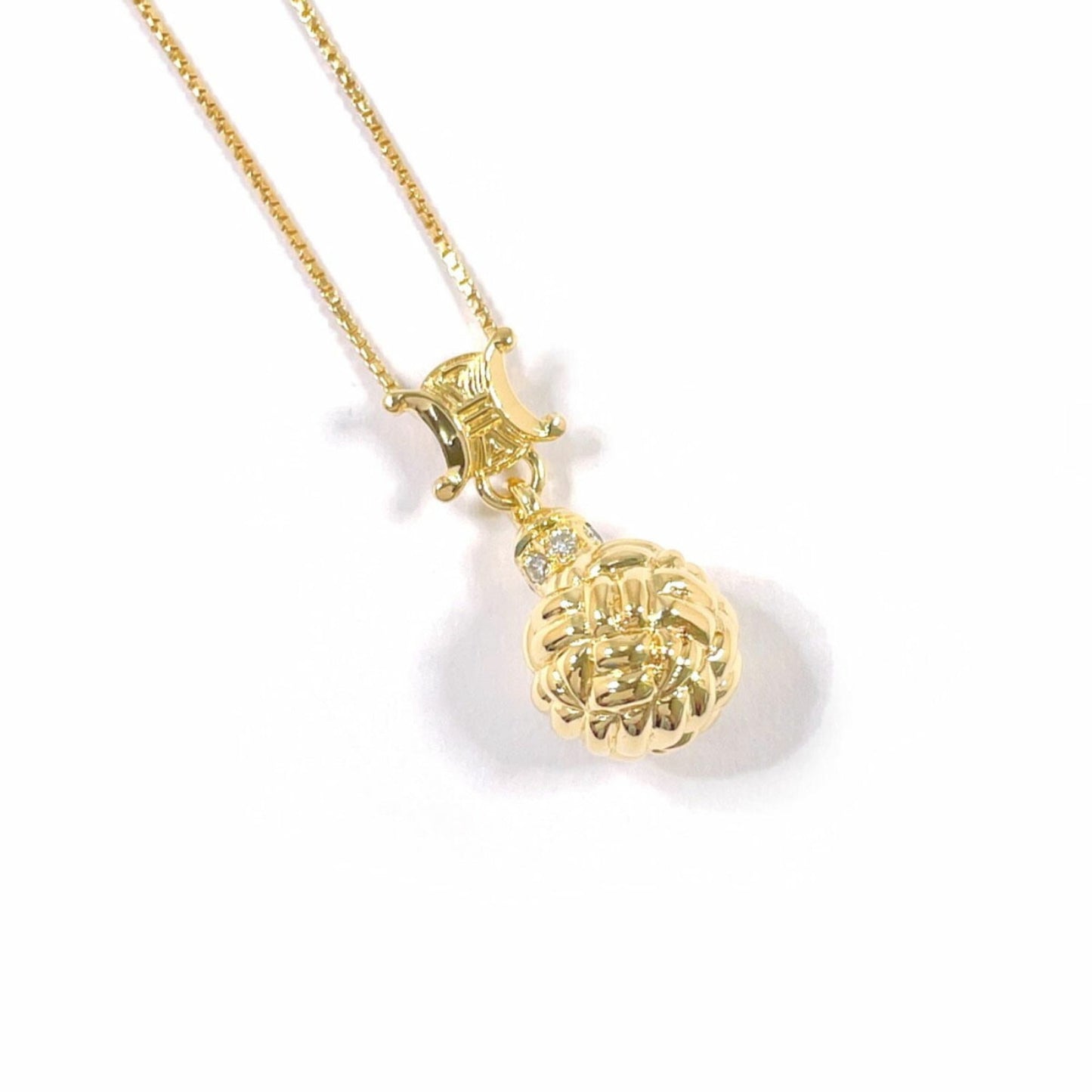 CELINE Triomphe Necklace in 18K Yellow Gold with Diamonds for Women