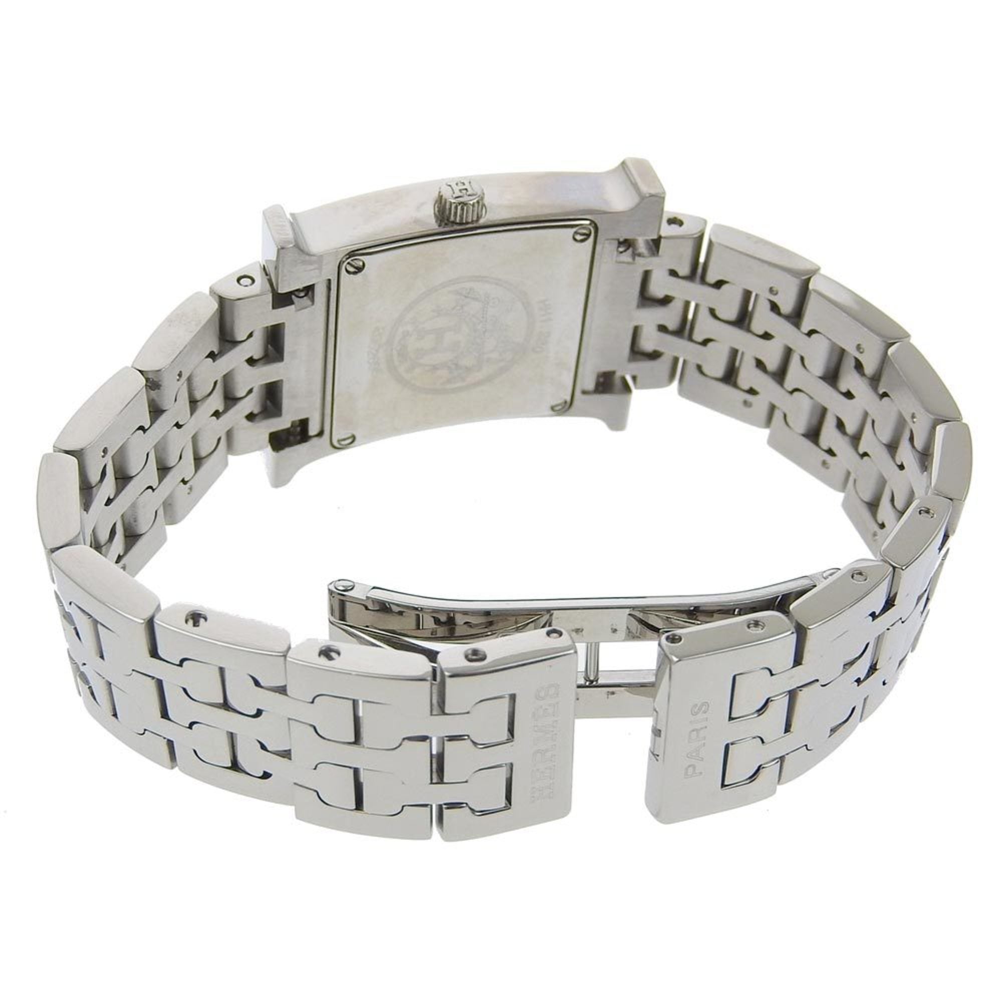 Hermes HERMES H Watch Wristwatch Diamond Bezel HH1.230 Stainless Steel Quartz Analog Display Silver Dial Women's — Very Good