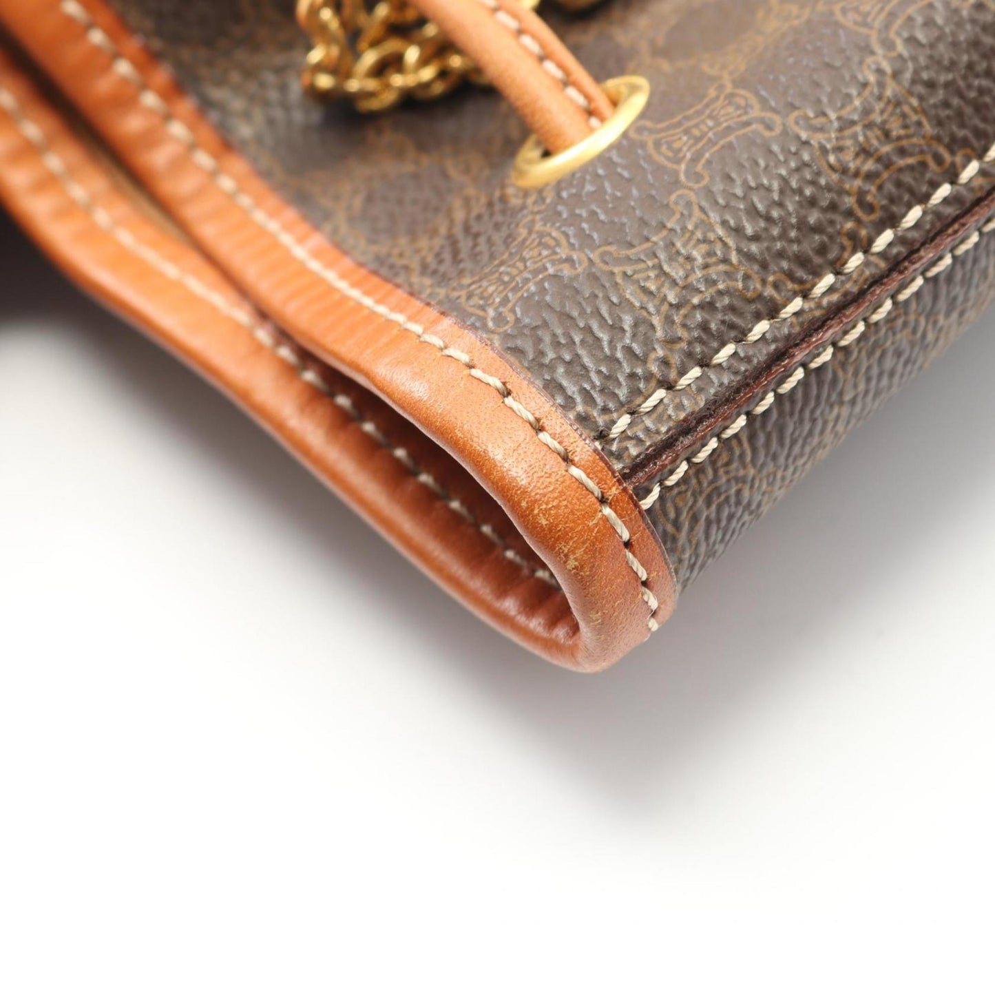 Celine Macadam Backpack, Coated Canvas and Leather, Women's, Brown