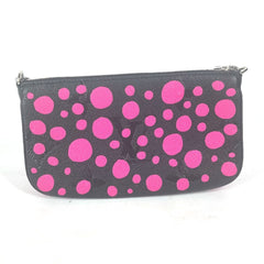 LOUIS VUITTON M46421 Monogram Empreinte Yayoi Kusama LV x YK Multi Pochette Accessoires Crossbody Bag 3WAY Chain Shoulder Leather Women's Noir Fuchsia Black — Like New